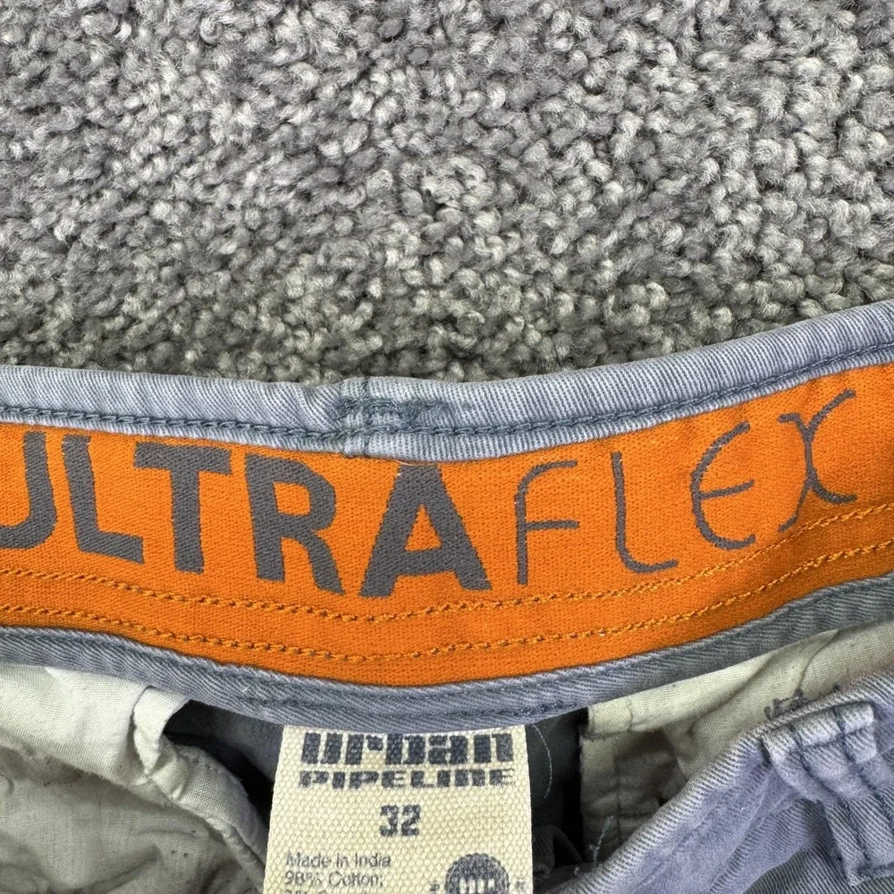 Urban Pipeline Shorts Mens 32 Gray Blue Chino UltraFlex Stretch Casual Summer